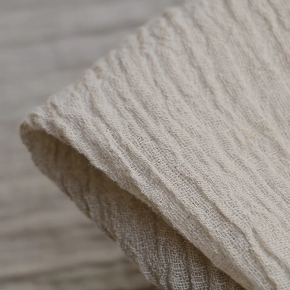 Lisbon Sand Crinkle Linen