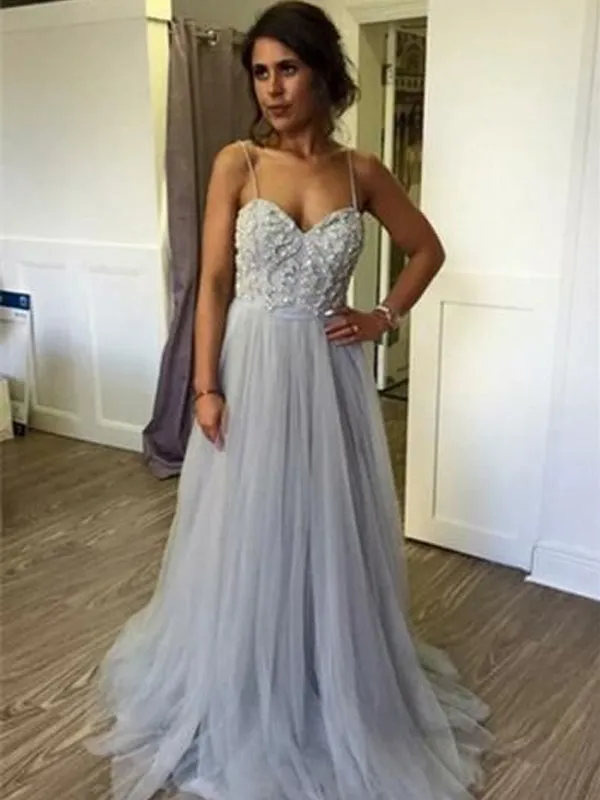 Long Straps Tulle Charming Affordable Cocktail Prom Dresses Online,PD0166