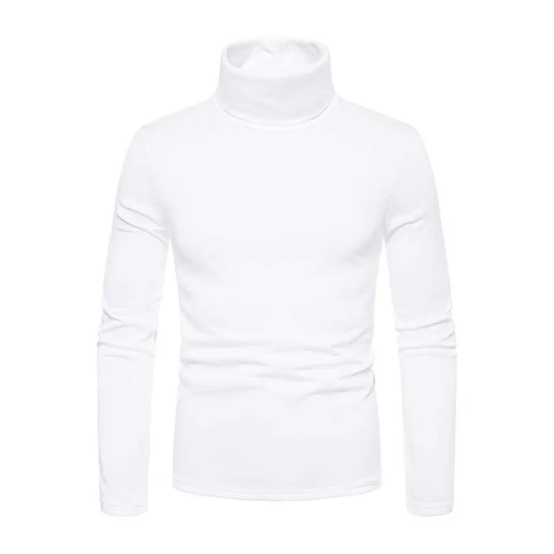 Men's Classic Casual Fleece High Collar Long Sleeve T-shirt 97790009K