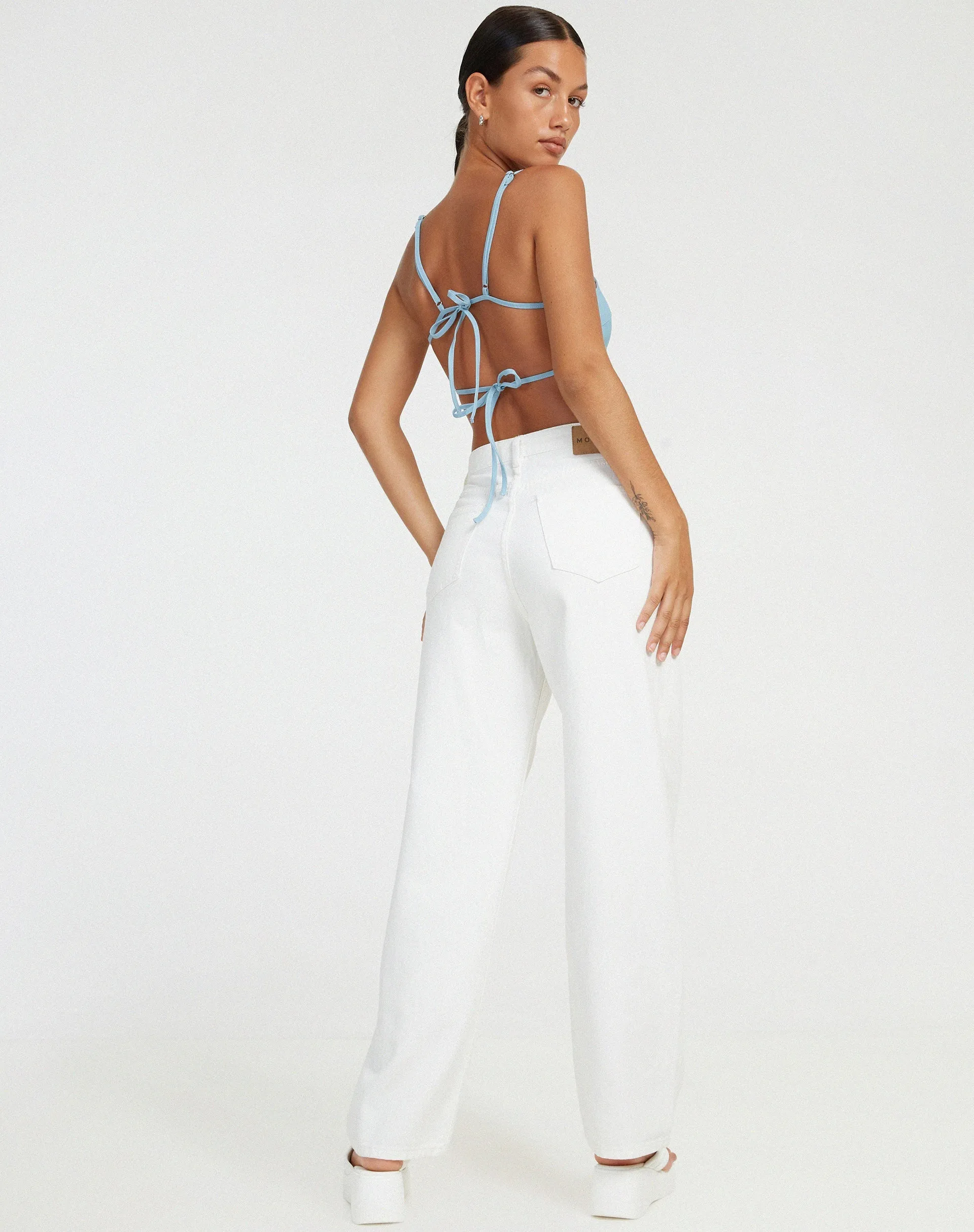 Merita Crop Top in Light Blue