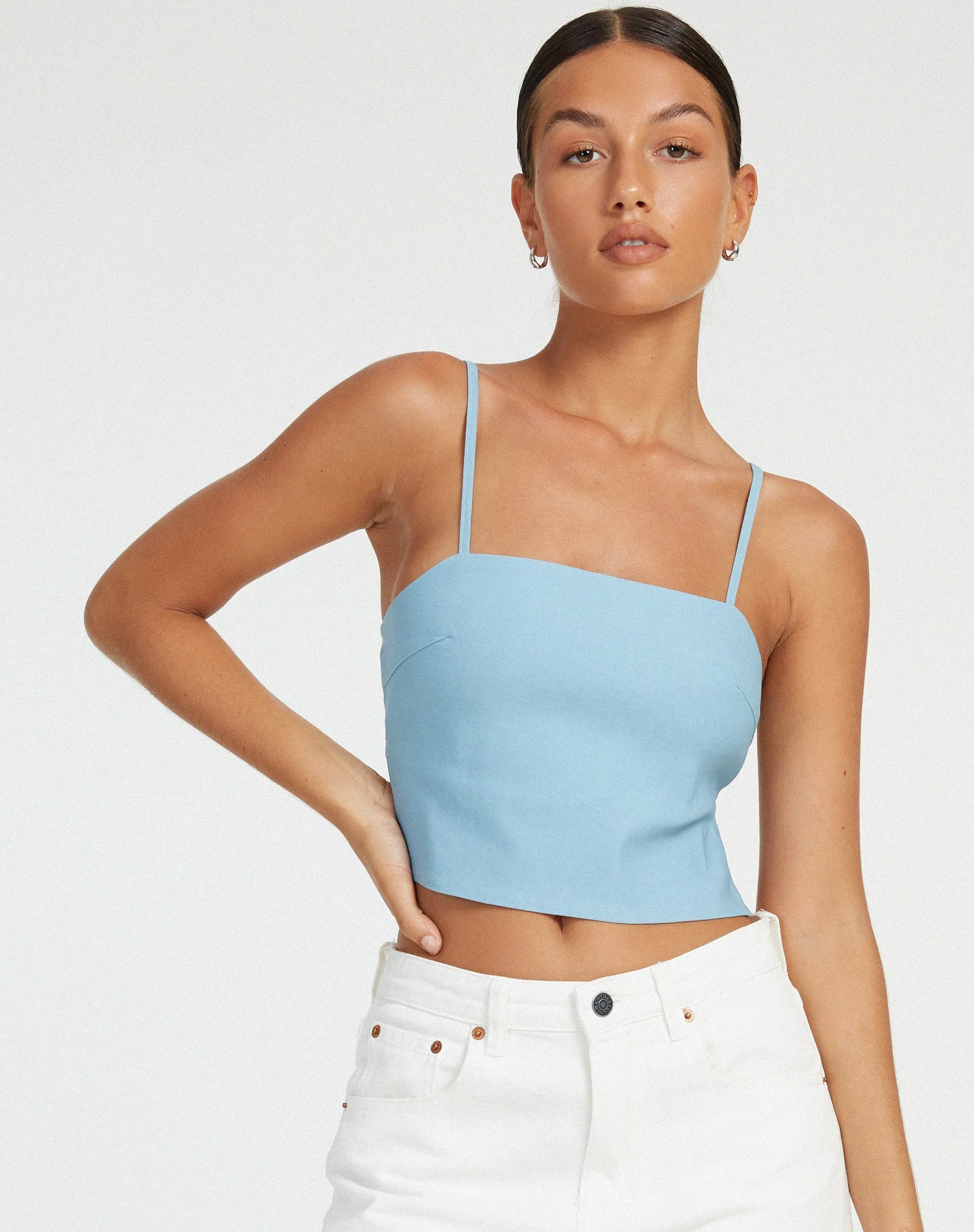 Merita Crop Top in Light Blue