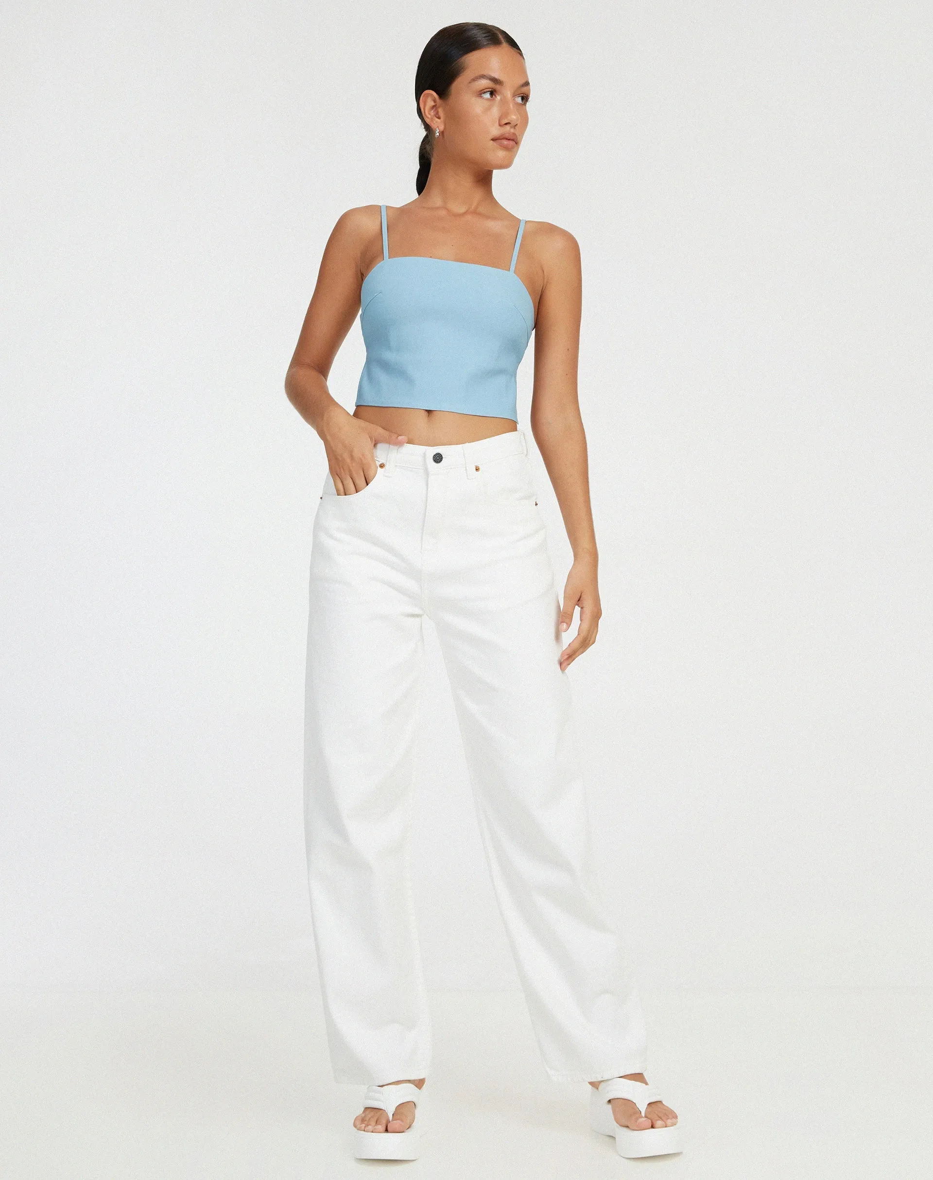 Merita Crop Top in Light Blue