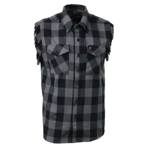 Milwaukee Leather MNG11689 Men’s Classic Black and Grey Button-Down