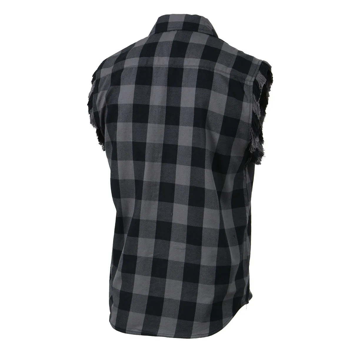 Milwaukee Leather MNG11689 Men’s Classic Black and Grey Button-Down