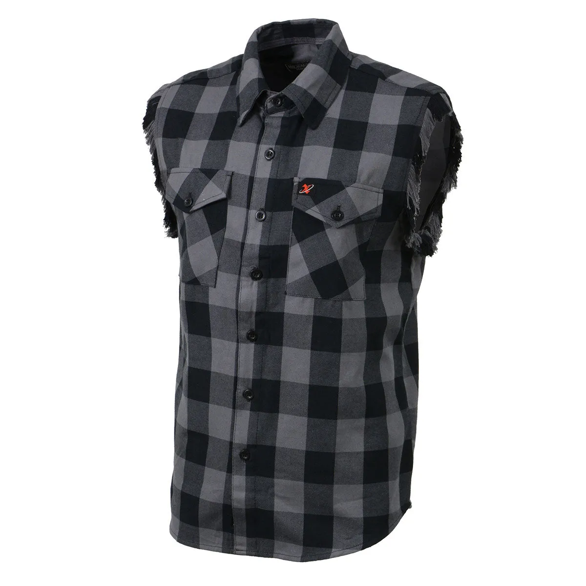 Milwaukee Leather MNG11689 Men’s Classic Black and Grey Button-Down