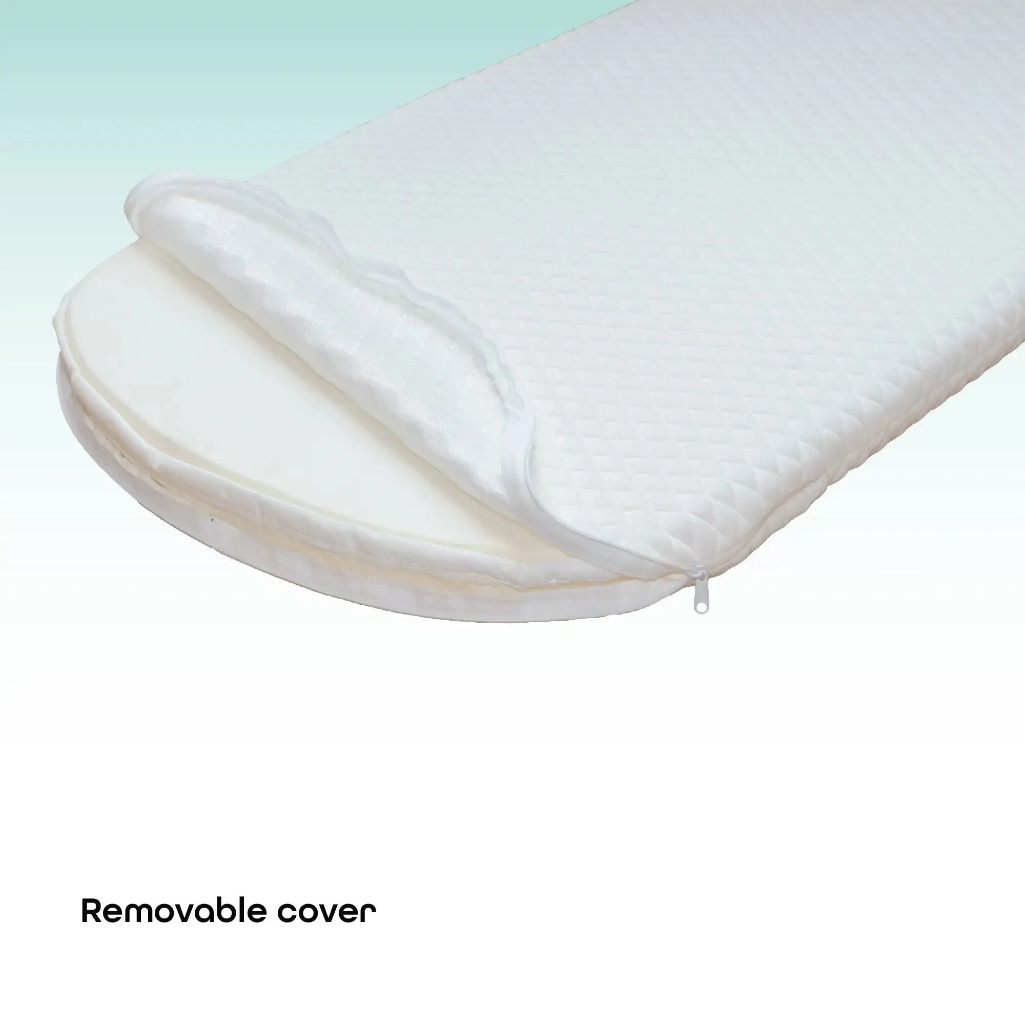 Moon Crib & Bassinet Mattress - 81 x 43 x 3 cm - Toddler Mattress, Removable Cover (White)