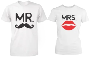 Mr. Mustache & Mrs. Lips Matching Couple Shirts (Set)