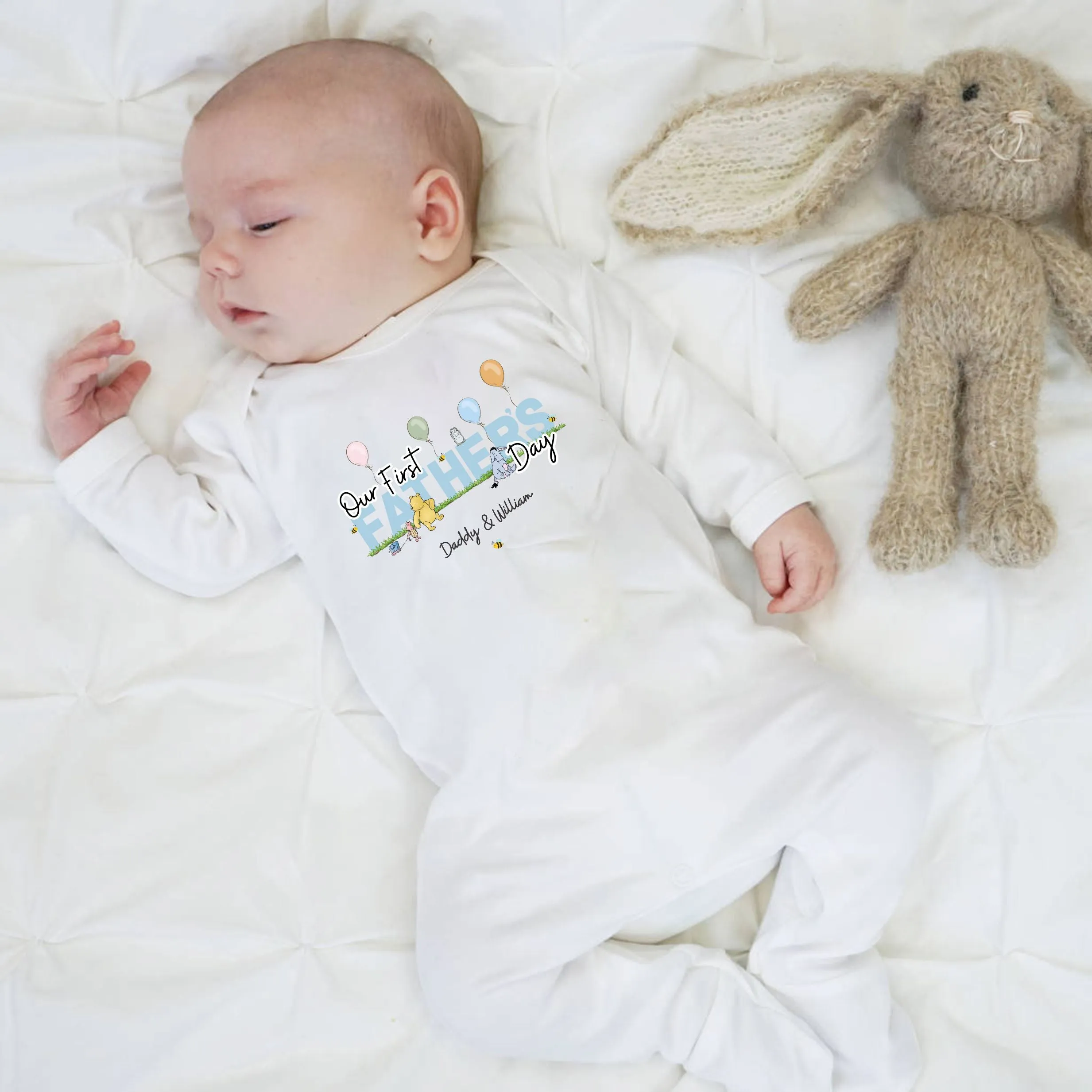 Our First Father's Day - Winnie the Pooh Baby Outfit (First Father's Day 1st Father's Day Daddy Dad Father's Day)