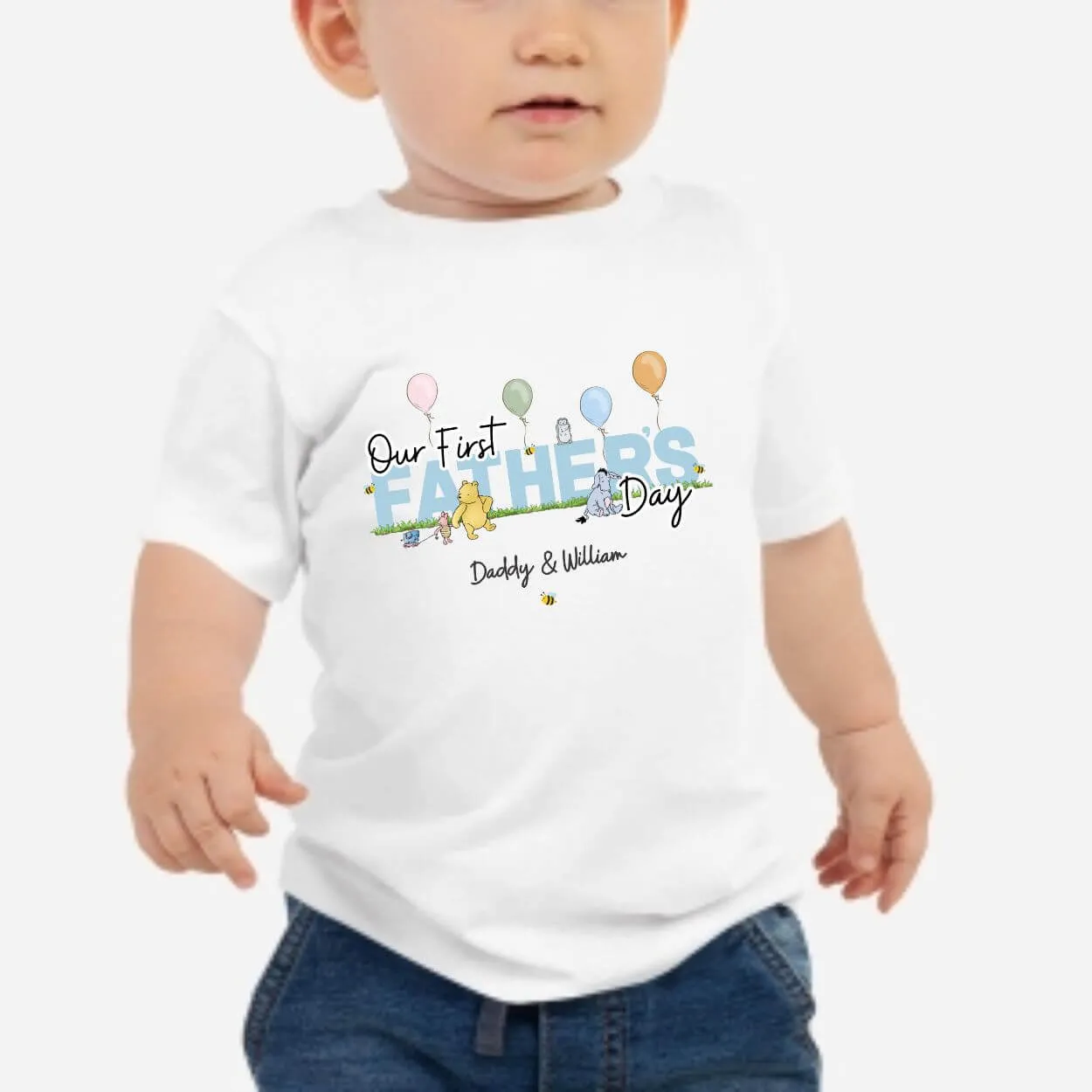 Our First Father's Day - Winnie the Pooh Baby Outfit (First Father's Day 1st Father's Day Daddy Dad Father's Day)