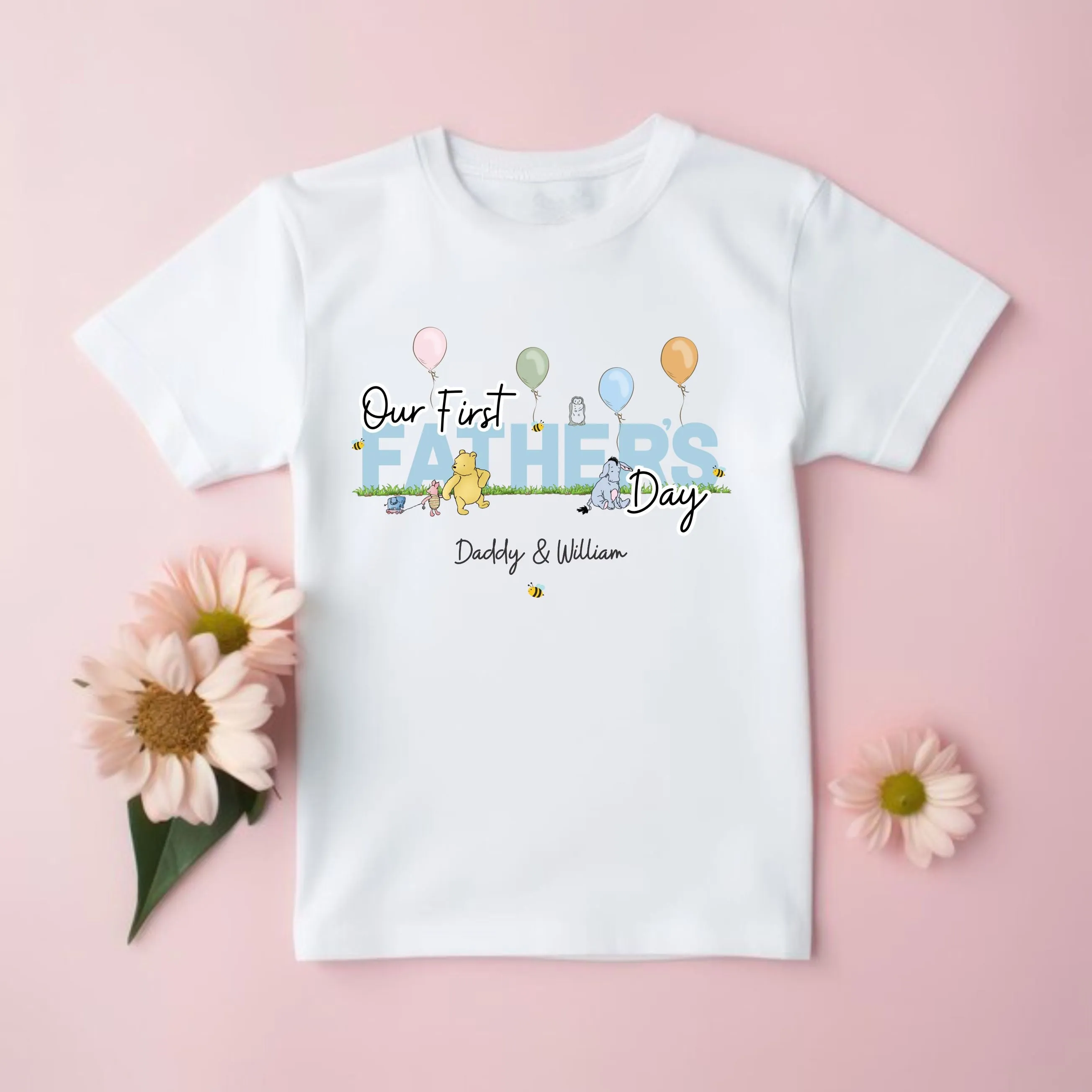 Our First Father's Day - Winnie the Pooh Baby Outfit (First Father's Day 1st Father's Day Daddy Dad Father's Day)