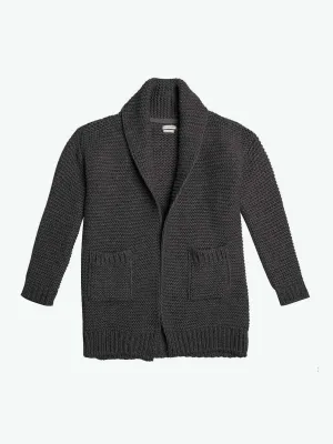 Oversized Shawl Collar Wool Blend Cardigan Taupe