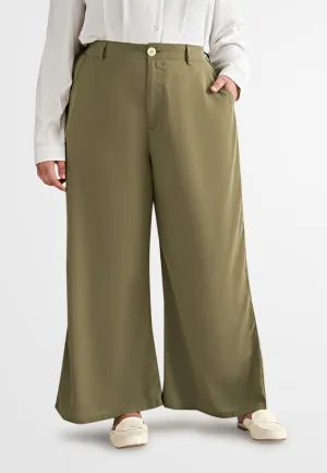 Palmira Smooth Wide Leg Pants - Green