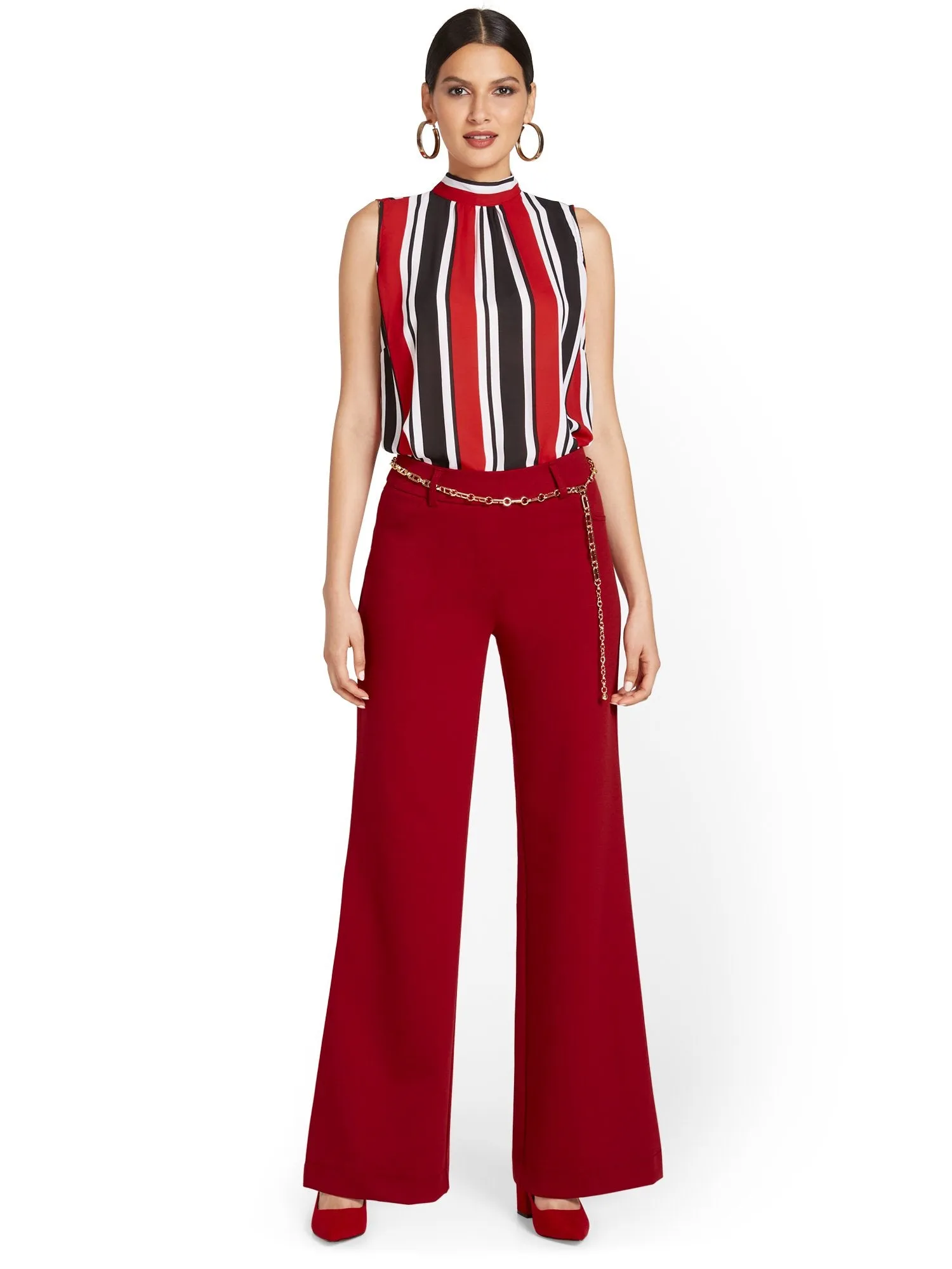 Petite Pull-On Wide-Leg Ponte Pant - Superflex