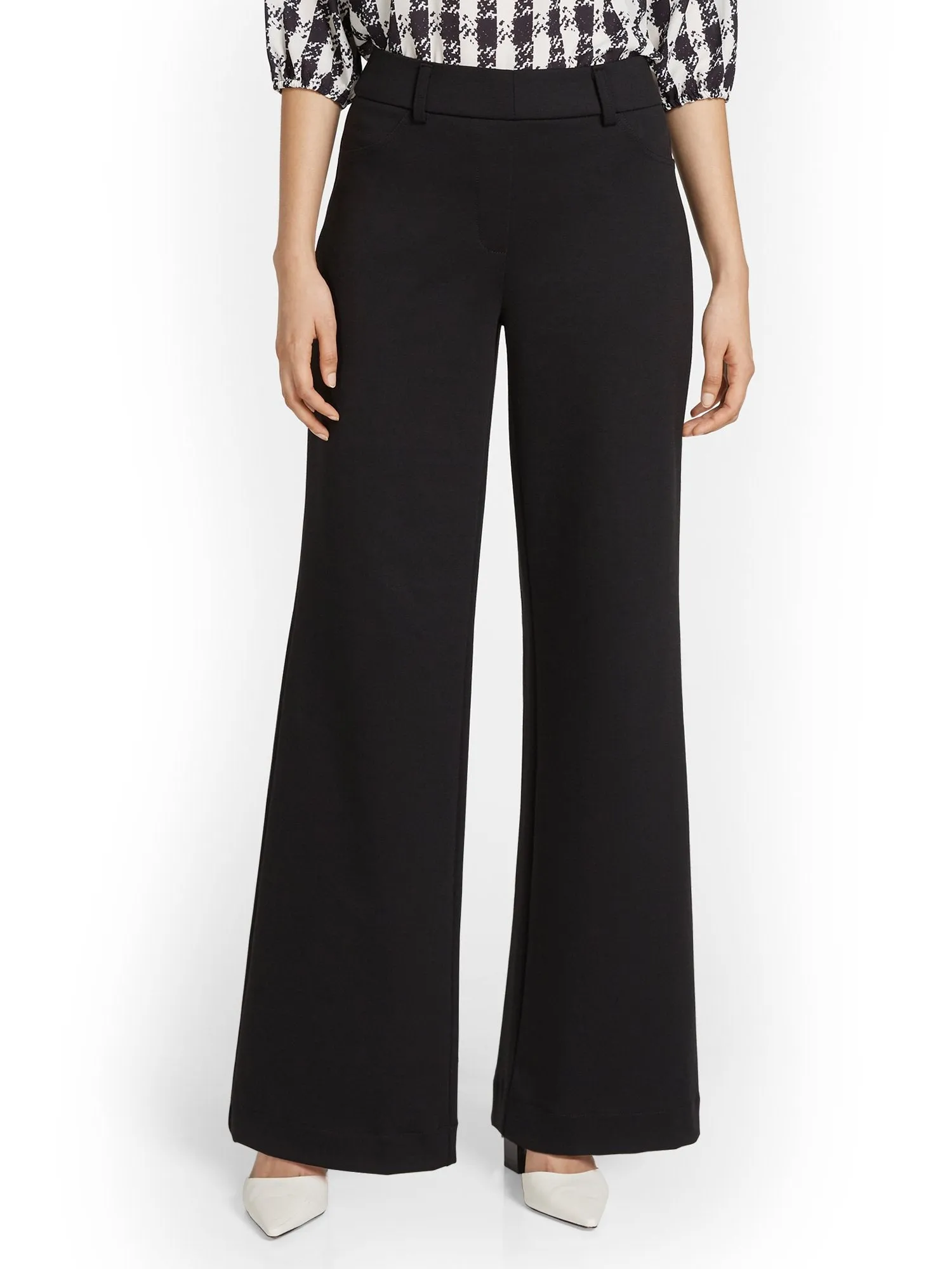 Petite Pull-On Wide-Leg Ponte Pant - Superflex