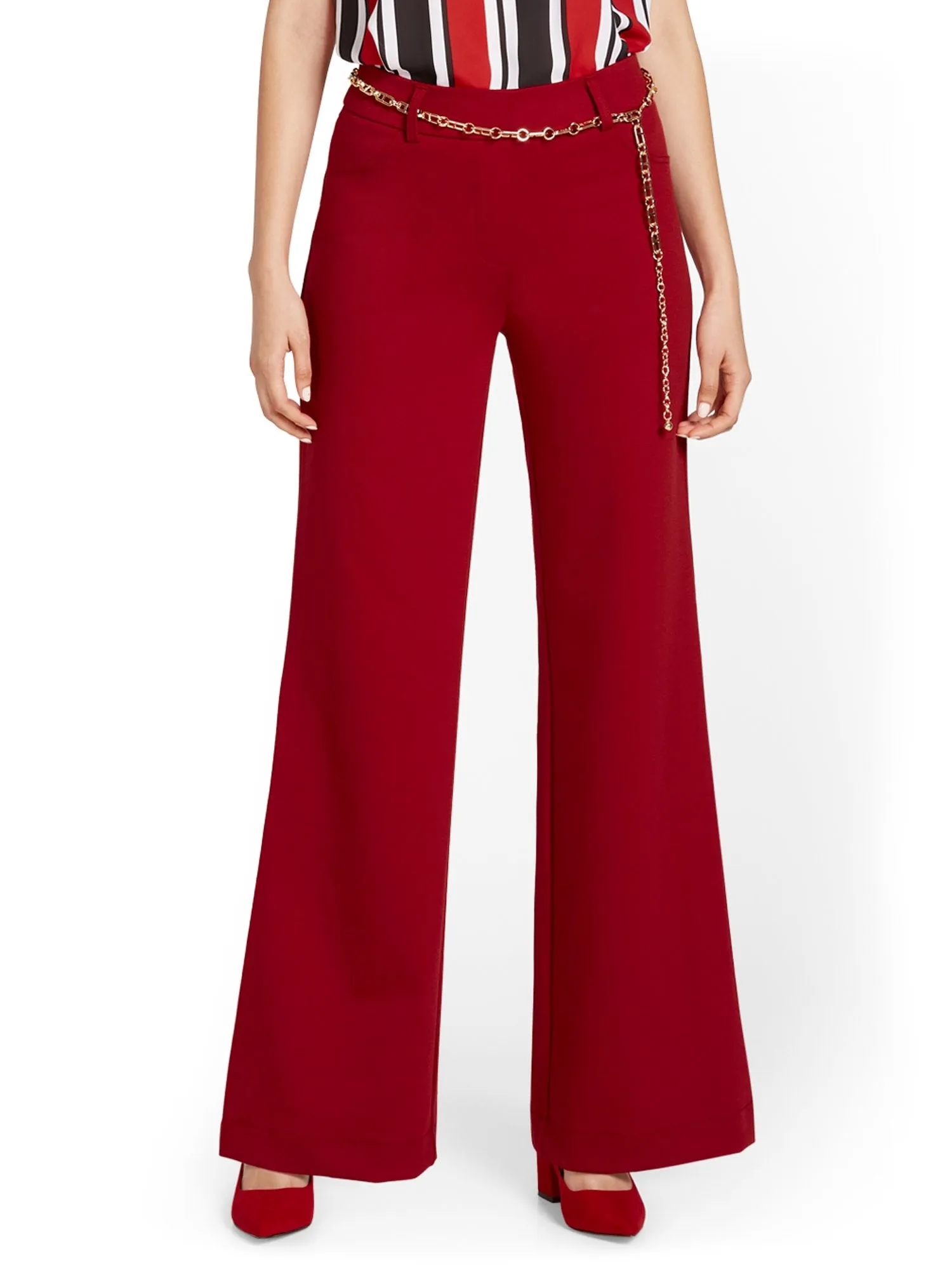 Petite Pull-On Wide-Leg Ponte Pant - Superflex