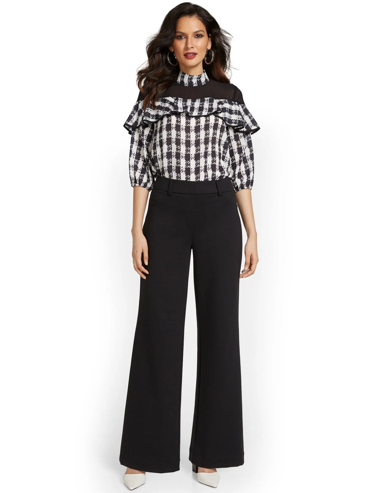 Petite Pull-On Wide-Leg Ponte Pant - Superflex