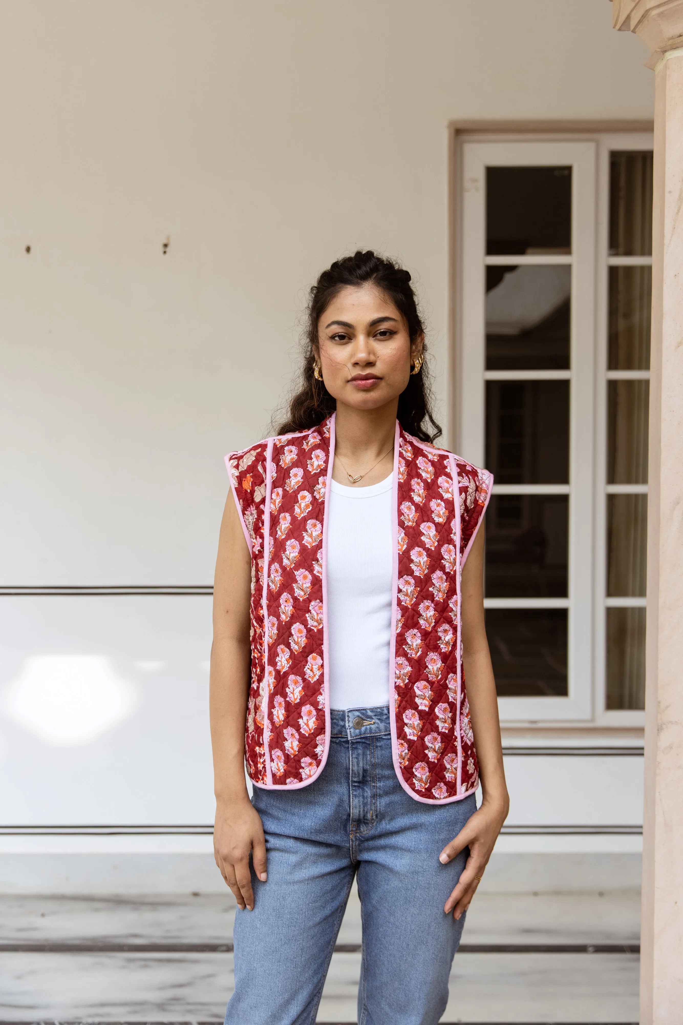 Quilted Jacket & Waistcoat in 1 - Crimson Red