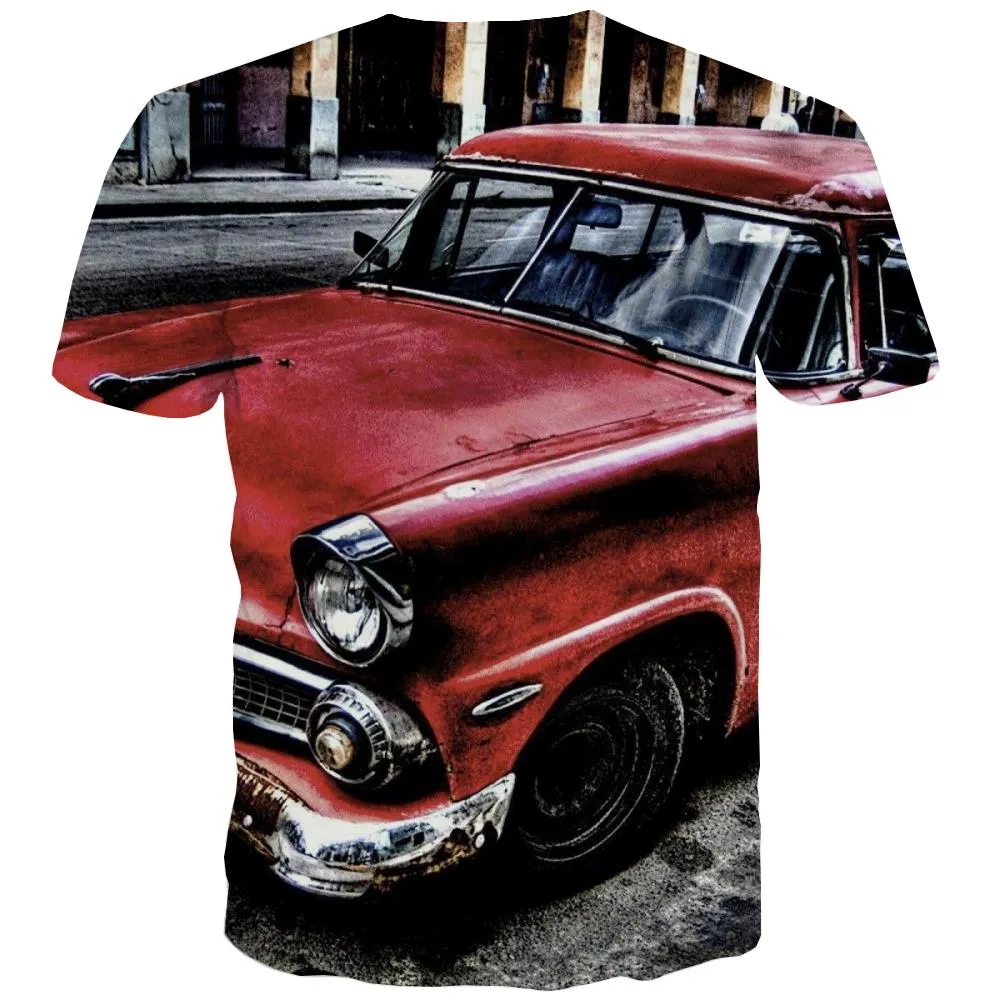 Racing Car T shirts Men Metal Shirt Print City T shirts Funny Gray Tshirt Anime Retro T-shirts 3d