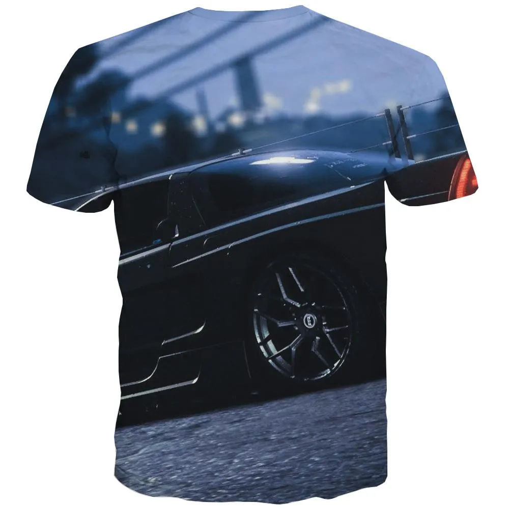 Racing Car T shirts Men Metal T-shirts Graphic City Tshirt Printed Gray T shirts Funny Retro Tshirt Anime