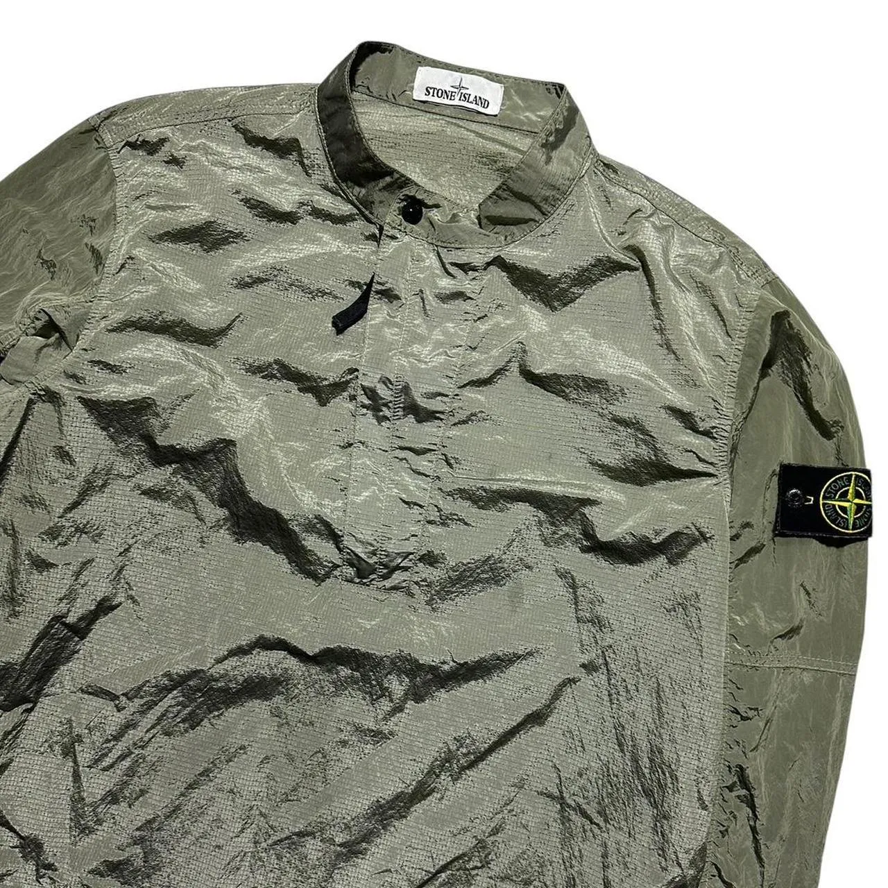 Stone Island Green Nylon Quarter Zip