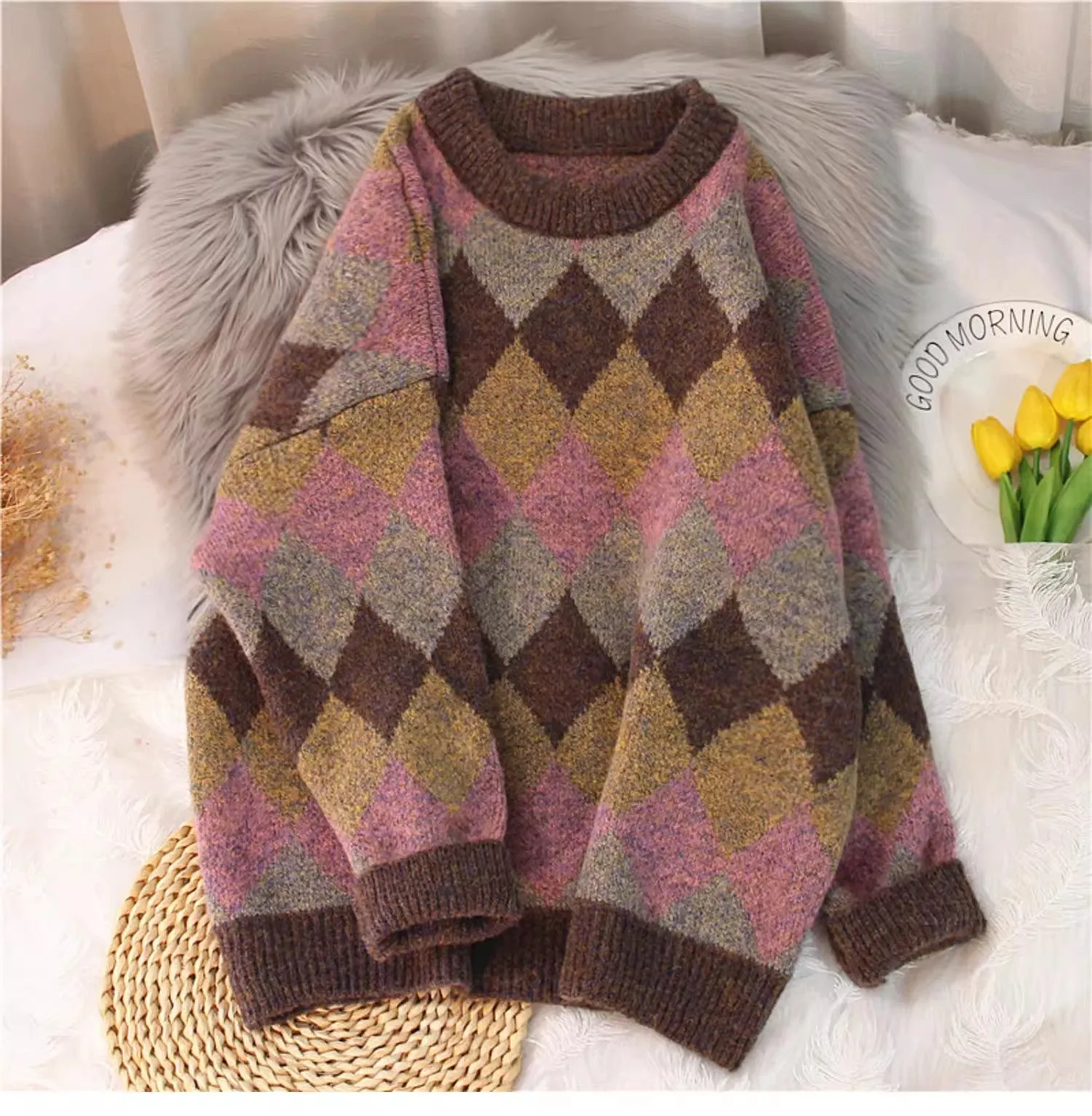 Sweater Pullover Women's Outerwear New Knitted Sweater     S5056